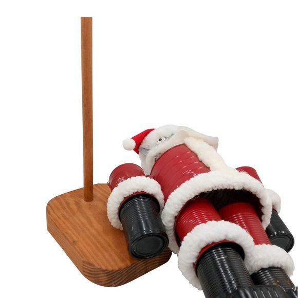 Christmas Folk Art Tin Man Santa Sculpture Wizard Of Oz Assemblage Robot Vintage - Picture 9 of 16